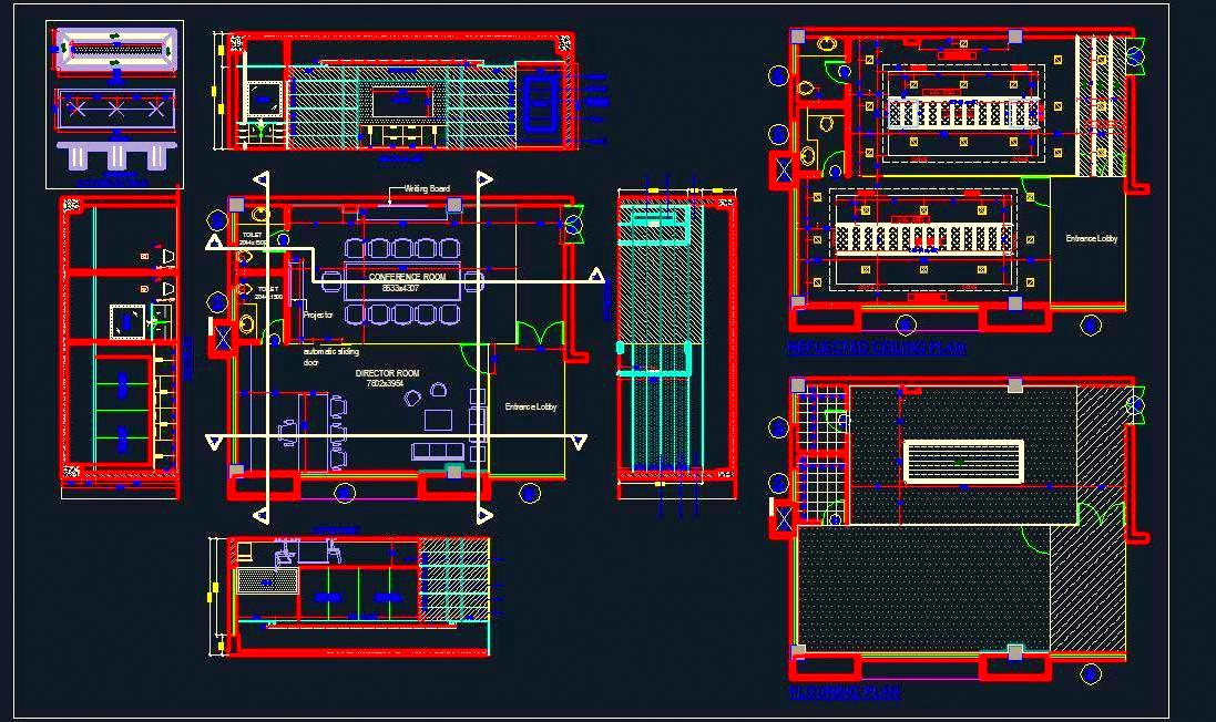 Director Room with Conference and Lobby- Corporate Office CAD